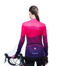 Fade Red Women Long Sleeve Cycling Jersey