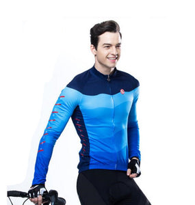 Fade Blue Long Sleeve Cycling Jersey Set