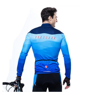 Fade Blue Long Sleeve Cycling Jersey