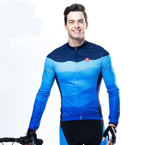 Fade Blue Long Sleeve Cycling Jersey