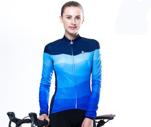 Fade Blue Women Long Sleeve Cycling Jersey