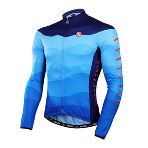 Fade Blue Long Sleeve Cycling Jersey Set