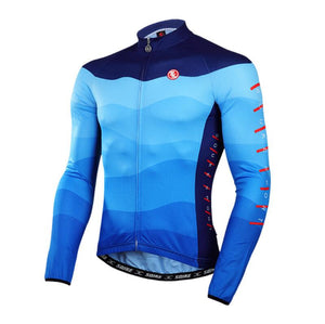 Fade Blue Long Sleeve Cycling Jersey
