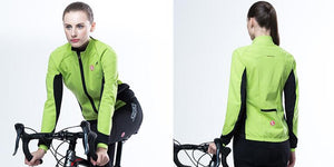 Green Black Women Long Sleeve Cycling Jacket