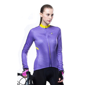 Slight Purple Women Long Sleeve Cycling Jersey