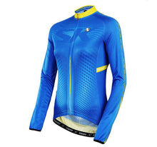 Solid Blue Women Long Sleeve Cycling Jersey