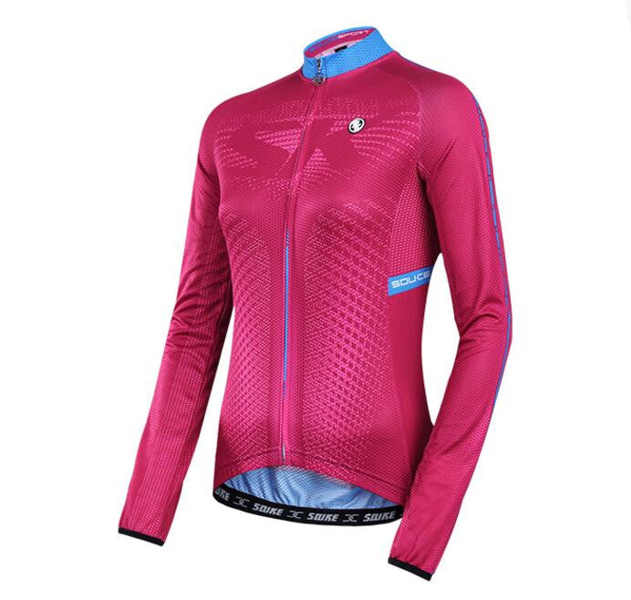 Solid Wine Women Long Sleeve Cycling Jersey