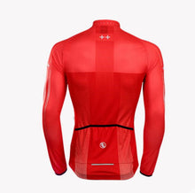 Solid Red Men Long Sleeve Cycling Jersey