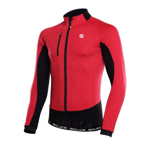 Red Black Men Long Sleeve Cycling Jersey