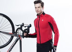 Red Black Men Long Sleeve Cycling Jersey