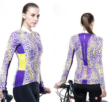 Purple Yellow Point Women Long Sleeve Cycling Jersey