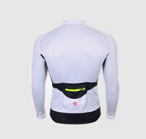 Simple Style White Men Long Sleeve Cycling Jersey