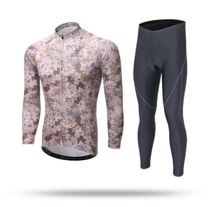 Coffee Camouflage Long Sleeve Cycling Jersey Set