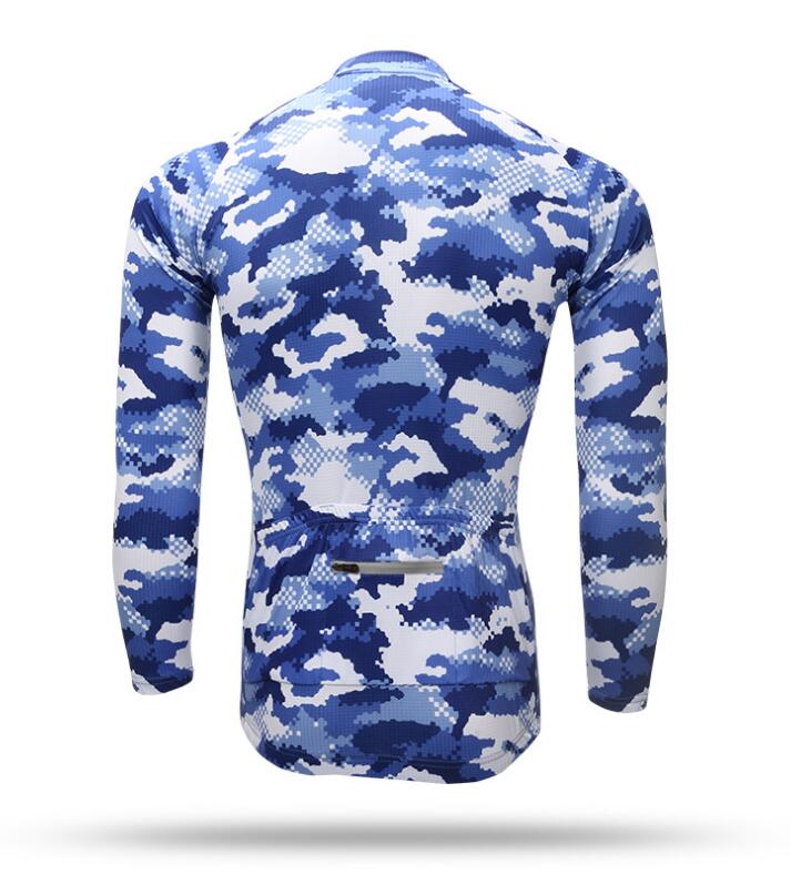 Blue Camouflage Long Sleeve Cycling Jersey Set – ZebSports
