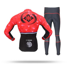 Red Diamond Long Sleeve Cycling Jersey Set