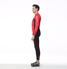 Red Diamond Long Sleeve Cycling Jersey Set