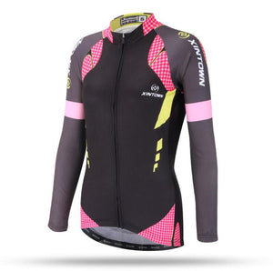 Black Pink Long Sleeve Cycling Jersey Set