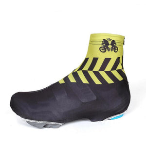 Yellow Black Anti-Slip Cycling Shoe Covers