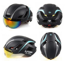 Road Bike Black Helmet with Detachable Magnetic Visor