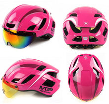 Road Bike Pink Helmet with Detachable Magnetic Visor