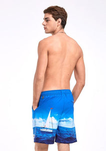 Men's Blue Sea Beach Board Shorts