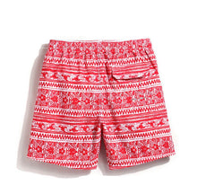 Men's Red White Beach Board Shorts