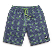 Men's Gray Green Line Beach Board Shorts