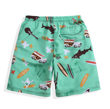 Men's Car Shark Print  Beach Board Shorts