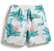 Men's White Green Beach Board Shorts