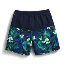 Men's Green Navy Print EAR Beach Board Shorts