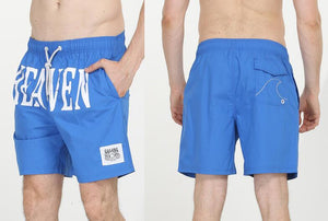 Men's Blue HEAVEN Print Beach Board Shorts