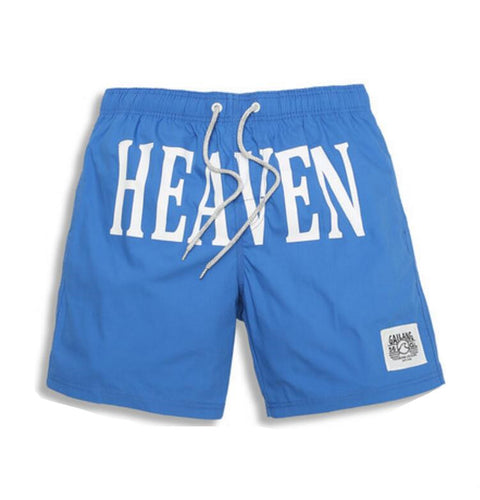 Men's Blue HEAVEN Print Beach Board Shorts