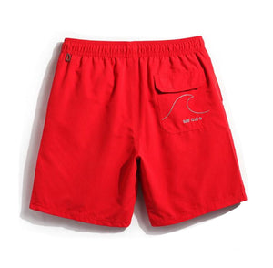 Men's Red TRAV Print Beach Board Shorts