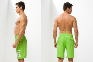 Men's Green Summer Print Beach Board Shorts