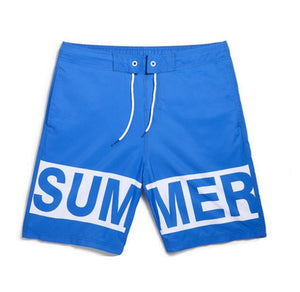 Men's Blue Summer Print Beach Board Shorts