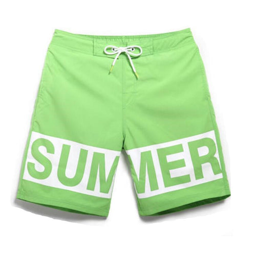 Men's Green Summer Print Beach Board Shorts