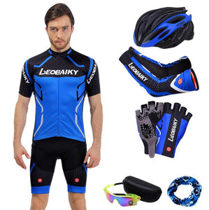 Blue Black Short Sleeve Cycling Full Set