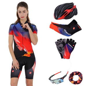 Black Red Short Sleeve Cycling Full Set