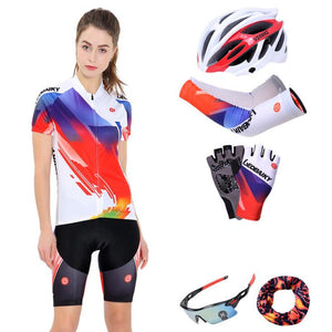 White Red Short Sleeve Cycling Full Set