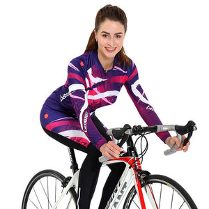 Purple Half Love Long Sleeve Cycling Jersey Set