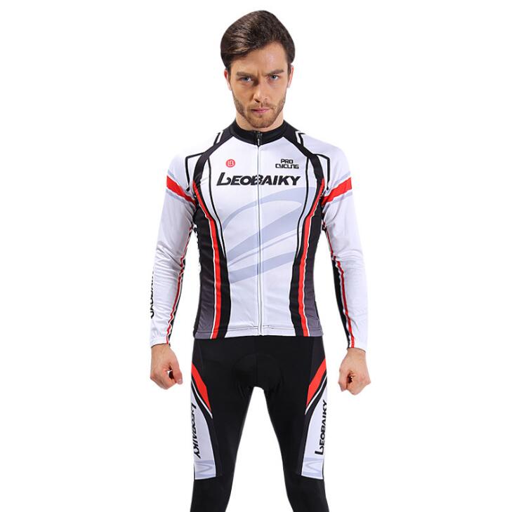 White Long Sleeve Cycling Jersey Set