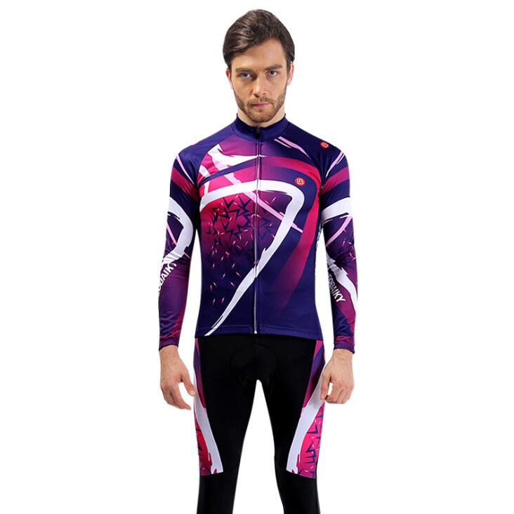 Purple Half Love Long Sleeve Cycling Jersey Set