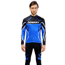 Blue Black Long Sleeve Cycling Jersey Set