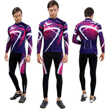 Purple Half Love Long Sleeve Cycling Jersey Set