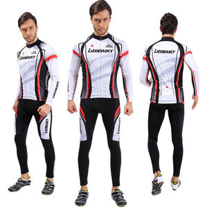 White Long Sleeve Cycling Jersey Set