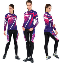 Purple Half Love Long Sleeve Cycling Jersey Set