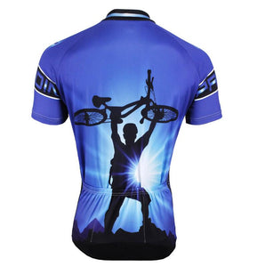 Blue Riding Men Short Sleeve Jersey