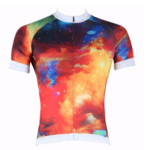 Colorful Fire Red Cloud Short Sleeve Jersey