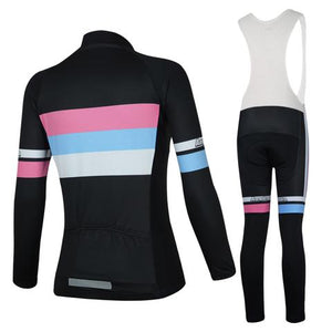 Simple Stripe Long Sleeve Cycling Jersey Set